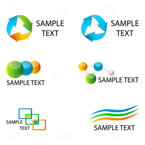 Recycling and Multipurpose Icons with Sample Text